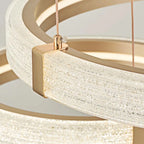 Lustre moderne avec anneau de cristal circulaire doré