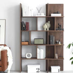 75 Scaffale verticale alto in legno, stile minimalista, con schienale aperto