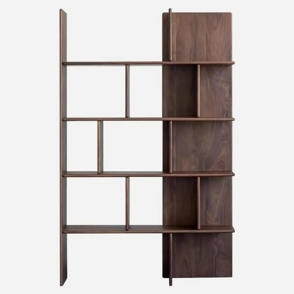 75 Scaffale verticale alto in legno, stile minimalista, con schienale aperto