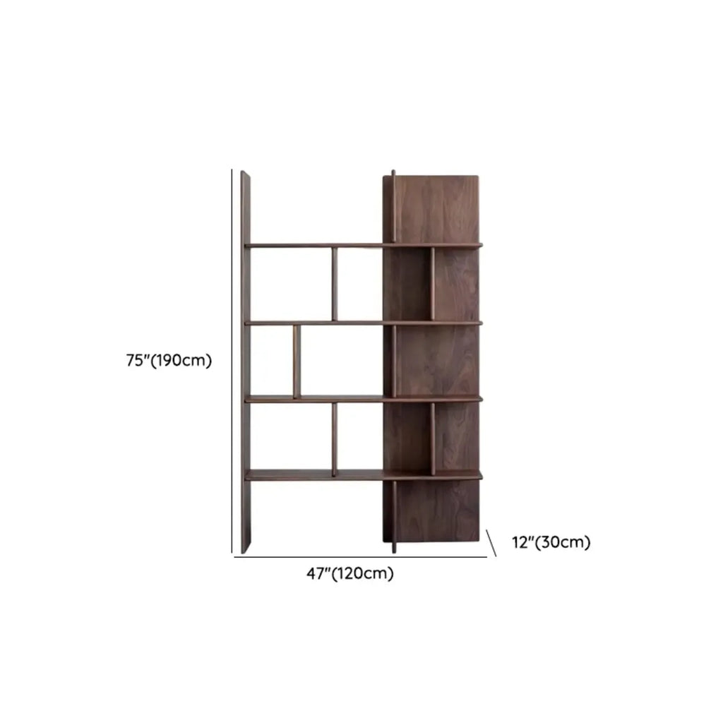 75 Scaffale verticale alto in legno, stile minimalista, con schienale aperto
