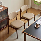 Chaise de salle à manger moderne sans accoudoirs en similicuir