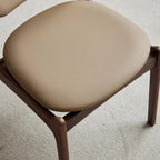 Chaise de salle à manger moderne sans accoudoirs en similicuir