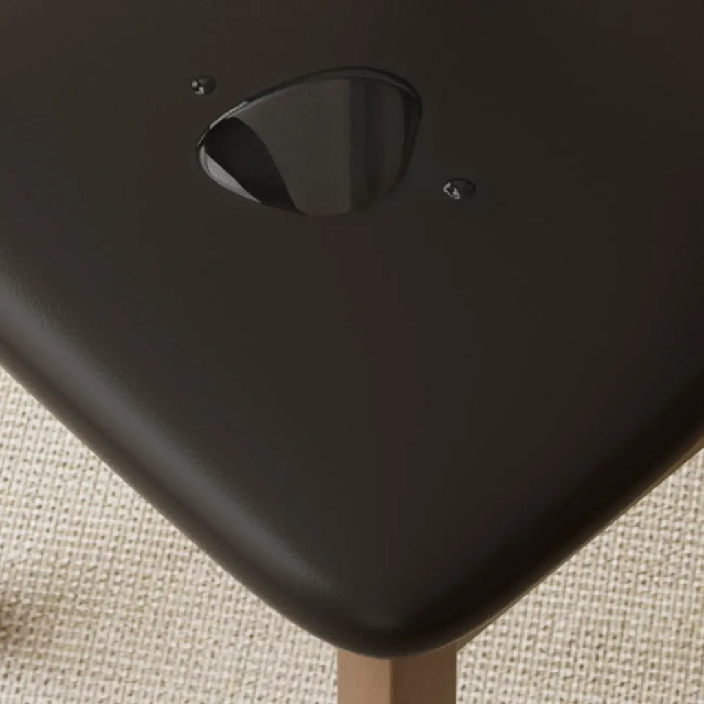 Chaise de salle à manger rembourrée de style vintage en bois noir avec assise confortable