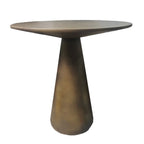 Table d'appoint moderne ronde en métal marron avec pied central
