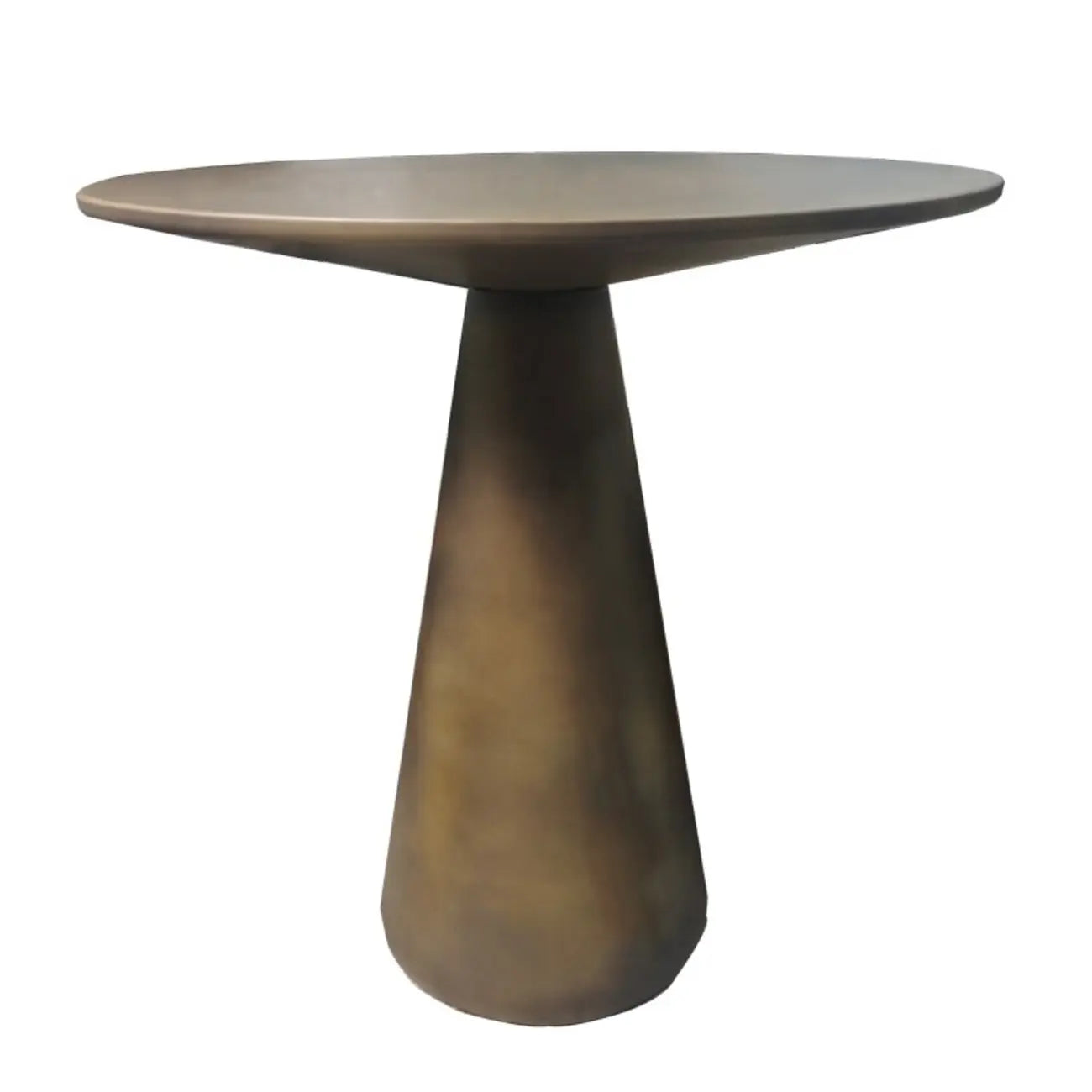 Table d'appoint moderne ronde en métal marron avec pied central