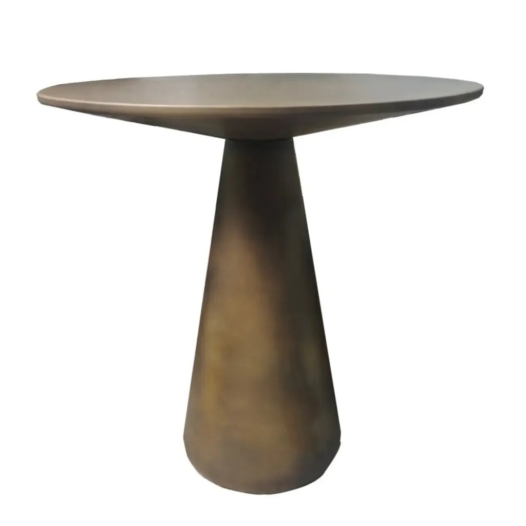 Table d'appoint moderne ronde en métal marron avec pied central