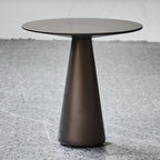 Table d'appoint moderne ronde en métal marron avec pied central