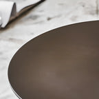 Table d'appoint moderne ronde en métal marron avec pied central