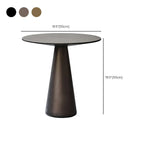 Table d'appoint moderne ronde en métal marron avec pied central