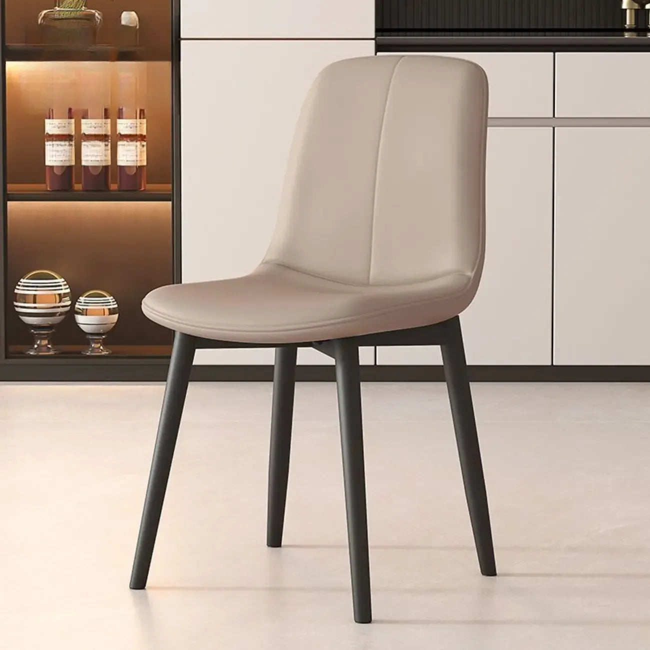 Chaises de salle à manger contemporaines à dossier mi-haut avec pieds en métal