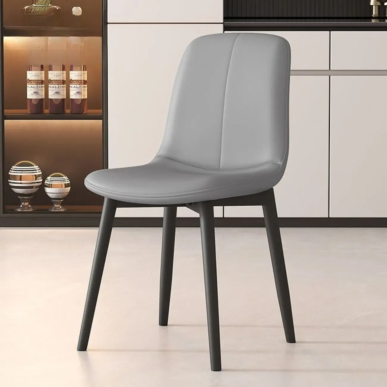 Chaises de salle à manger contemporaines à dossier mi-haut avec pieds en métal