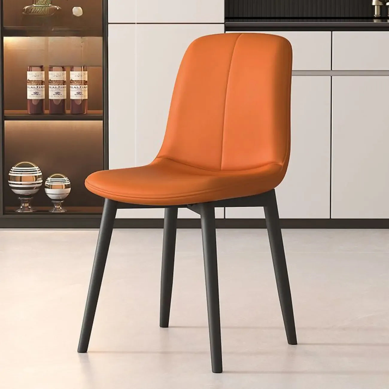 Chaises de salle à manger contemporaines à dossier mi-haut avec pieds en métal