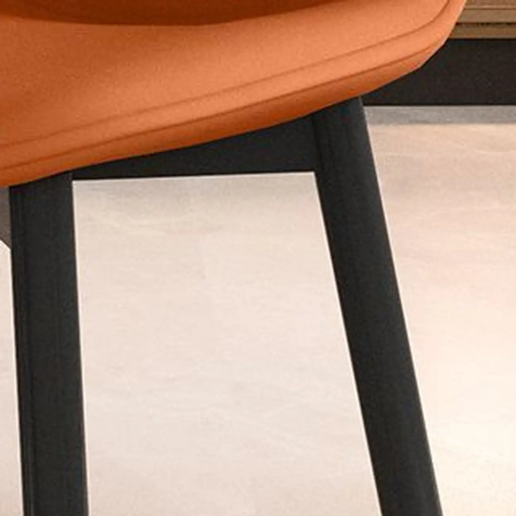 Chaises de salle à manger contemporaines à dossier mi-haut avec pieds en métal