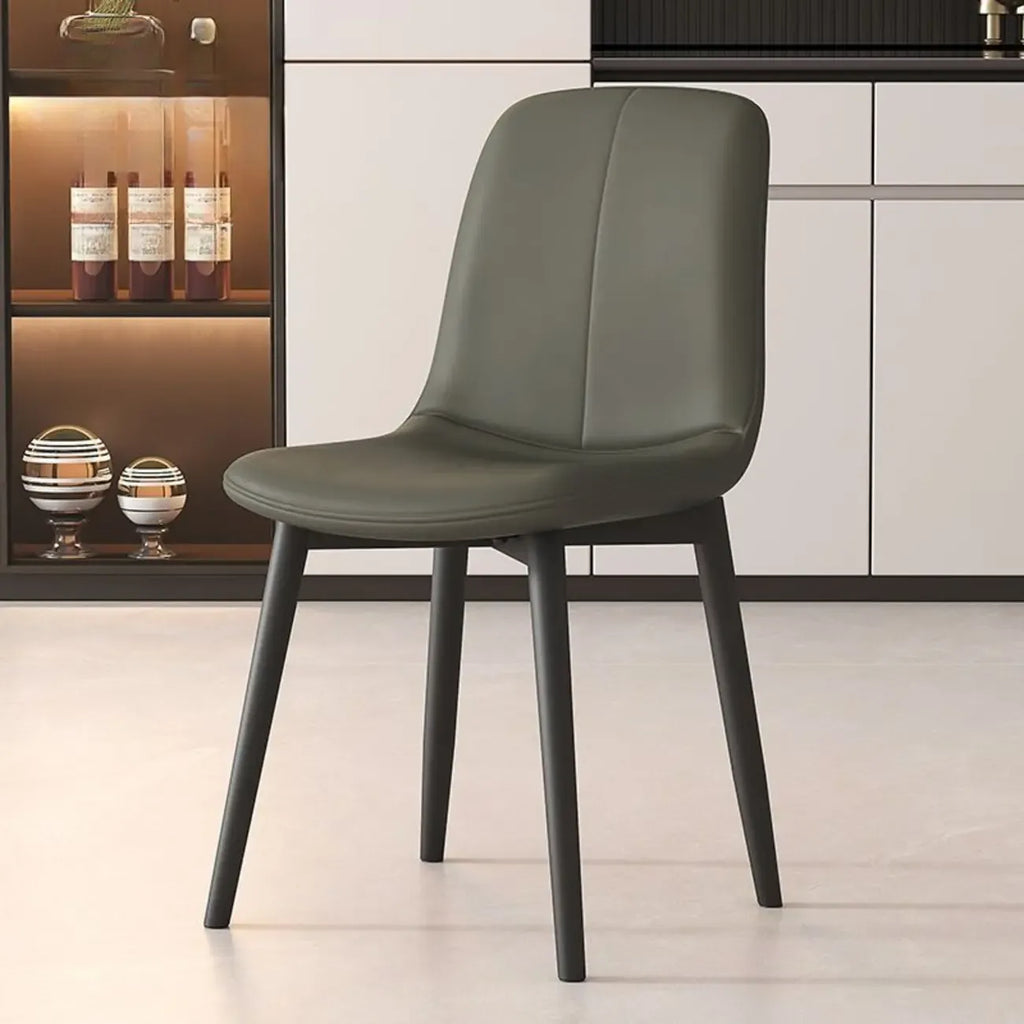 Chaises de salle à manger contemporaines à dossier mi-haut avec pieds en métal