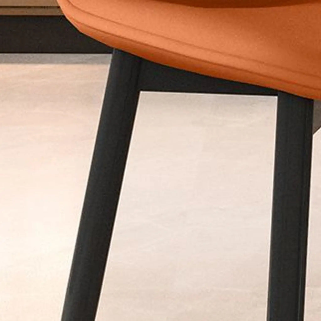 Chaises de salle à manger contemporaines à dossier mi-haut avec pieds en métal