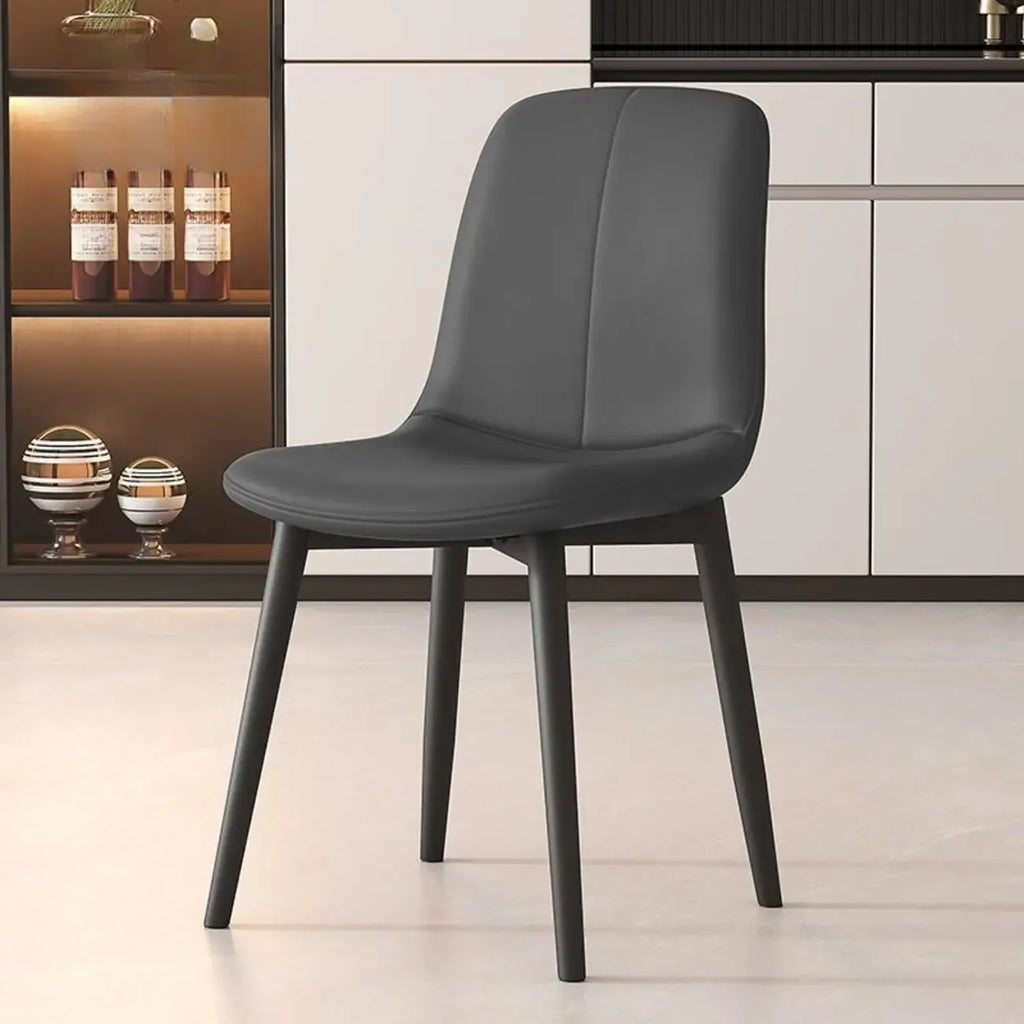 Chaises de salle à manger contemporaines à dossier mi-haut avec pieds en métal