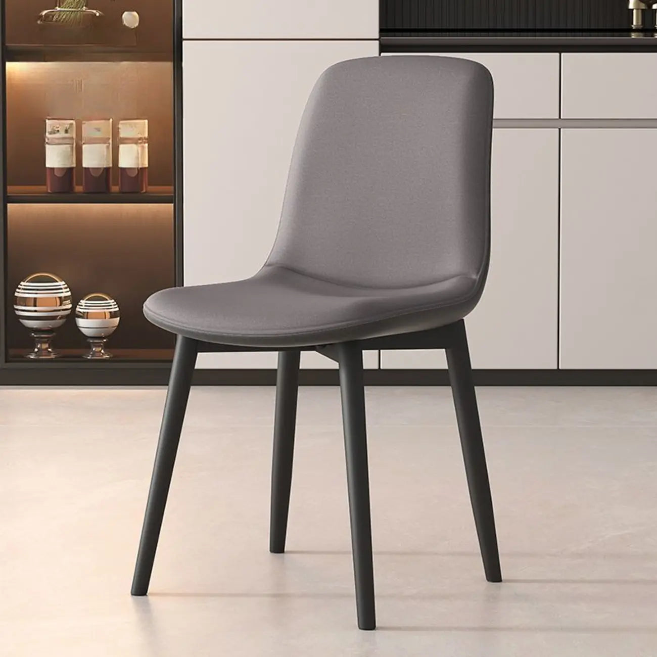Chaises de salle à manger contemporaines à dossier mi-haut avec pieds en métal