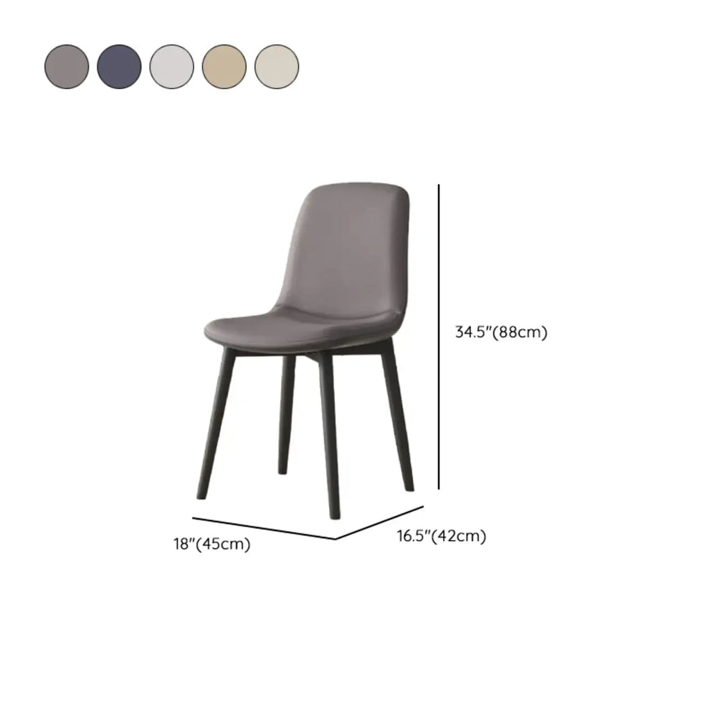 Chaises de salle à manger contemporaines à dossier mi-haut avec pieds en métal