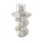 Table d'appoint moderne et artistique sur piédestal en métal avec plateau en pierre