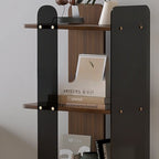 Bibliothèque verticale contemporaine en bois à 4 niveaux et dos ouvert