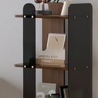 Bibliothèque verticale contemporaine en bois à 4 niveaux et dos ouvert