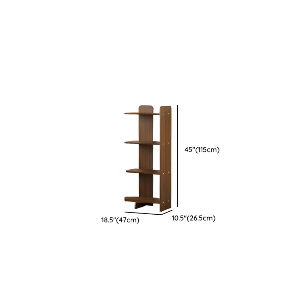 Bibliothèque verticale contemporaine en bois à 4 niveaux et dos ouvert