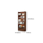 Bibliothèque verticale haute en bois brun de style milieu du siècle avec tiroirs