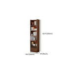 Bibliothèque verticale haute en bois brun de style milieu du siècle avec tiroirs