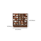 Bibliothèque verticale haute en bois brun de style milieu du siècle avec tiroirs