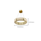 Lustre moderne linéaire en cristal circulaire doré