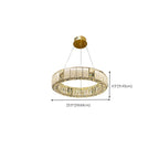 Lustre moderne linéaire en cristal circulaire doré