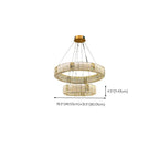 Lustre moderne linéaire en cristal circulaire doré
