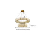 Lustre moderne linéaire en cristal circulaire doré