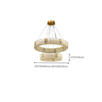 Lustre moderne linéaire en cristal circulaire doré