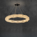 Lustre linéaire moderne en verre et cristal doré