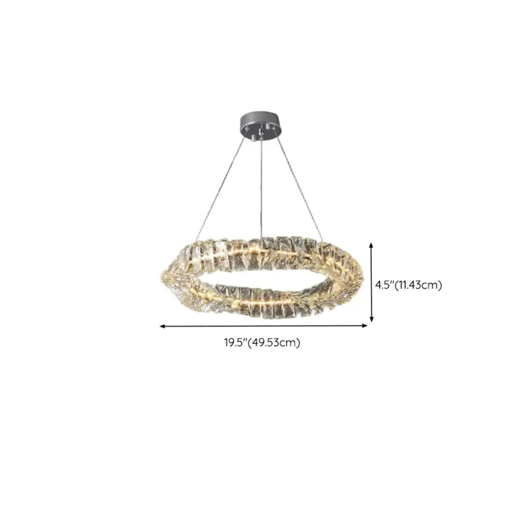 Lustre linéaire moderne en verre et cristal doré