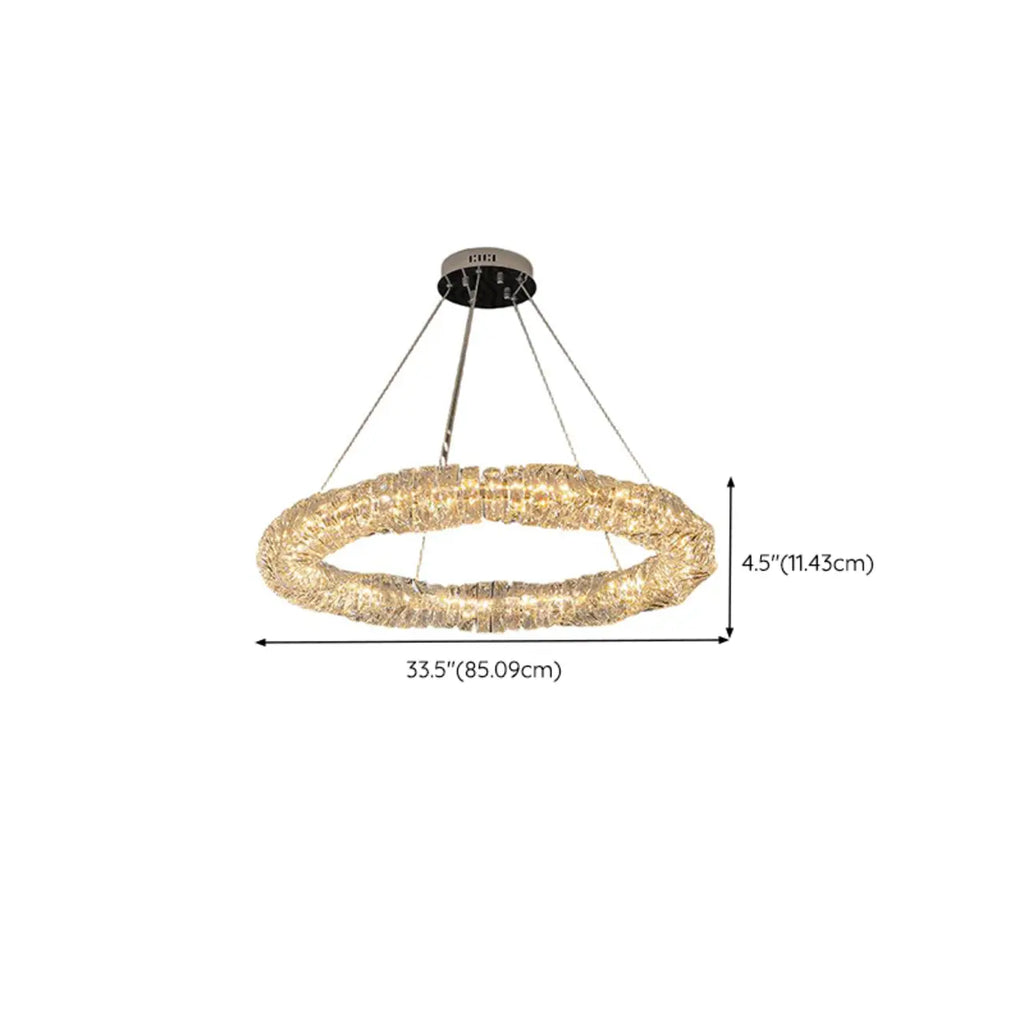 Lustre linéaire moderne en verre et cristal doré