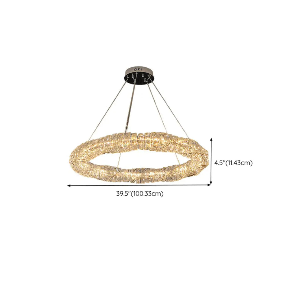 Lustre linéaire moderne en verre et cristal doré