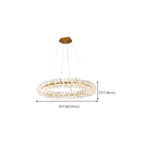 Lustre circulaire en cristal doré, design moderne.