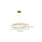 Lustre circulaire en cristal doré, design moderne.