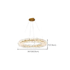 Lustre circulaire en cristal doré, design moderne.