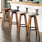 Tabourets de bar pivotants modernes en cuir, hauteur bar