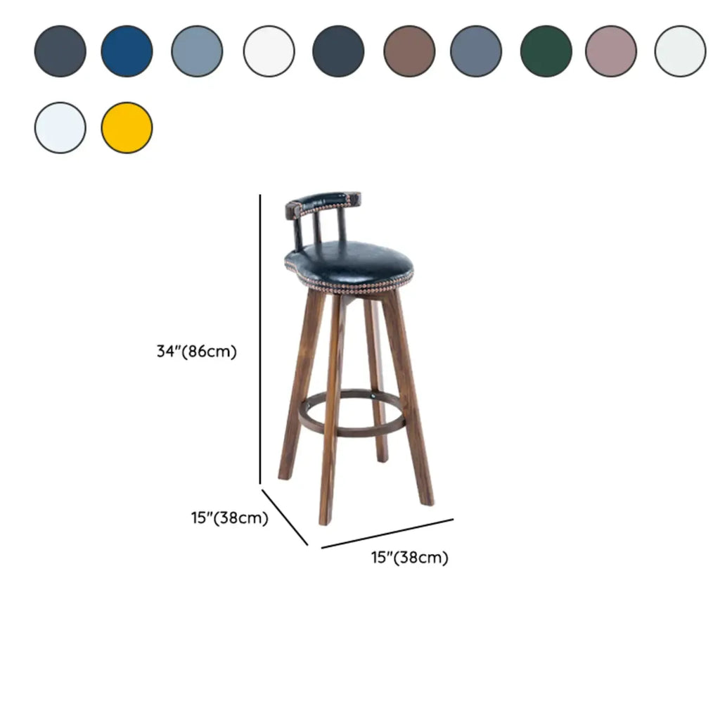 Tabourets de bar pivotants modernes en cuir, hauteur bar
