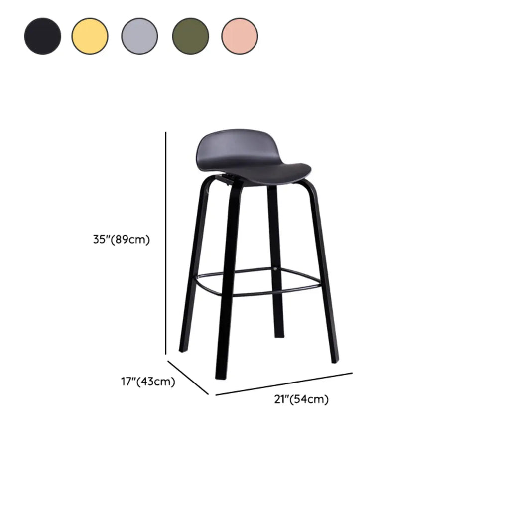 Tabourets de bar modernes en plastique sans accoudoirs, hauteur bar