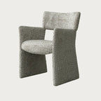 Fauteuils minimalistes en sherpa à dossier ouvert et accoudoirs rembourrés