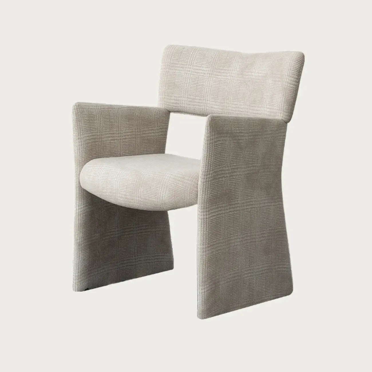 Fauteuils minimalistes en sherpa à dossier ouvert et accoudoirs rembourrés