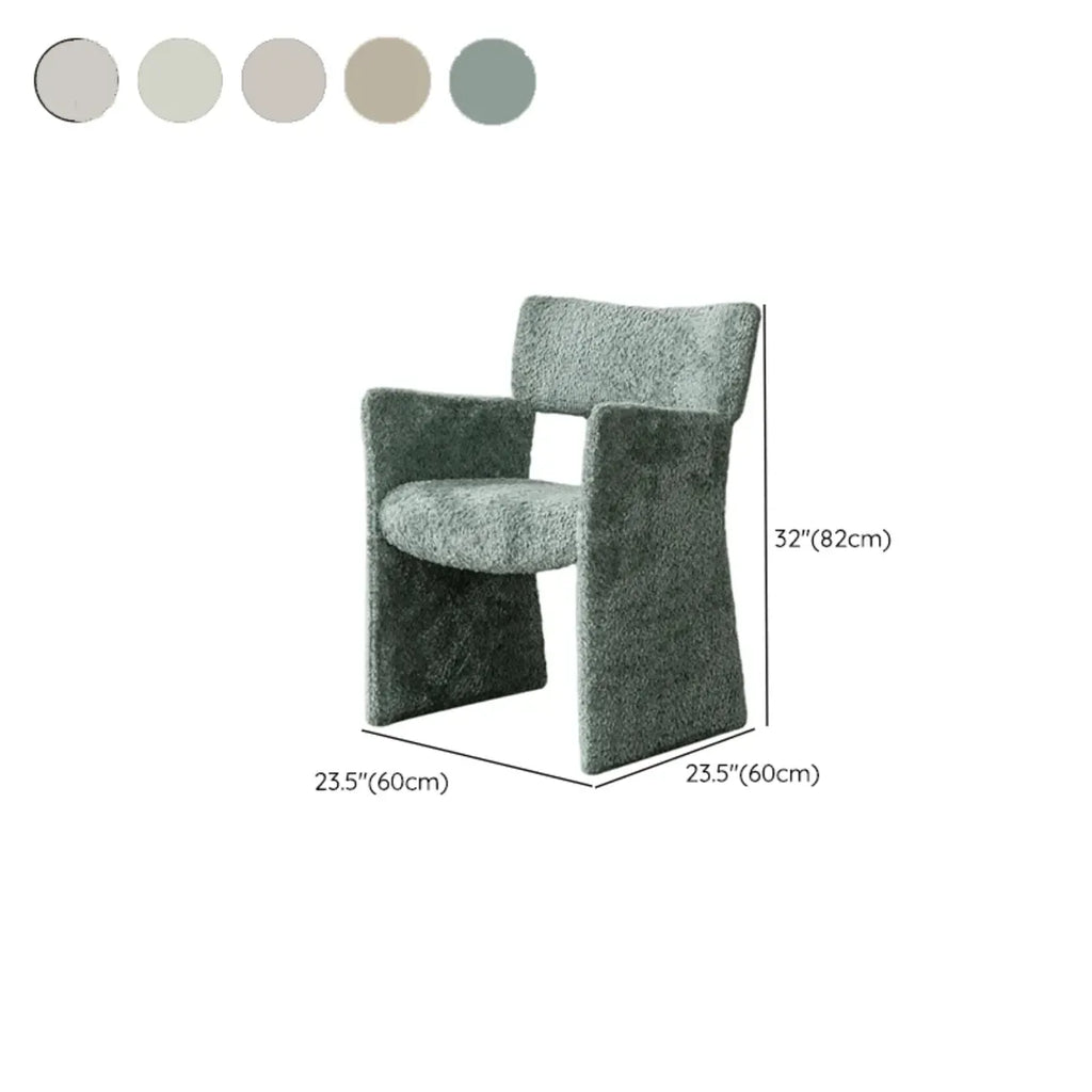 Fauteuils minimalistes en sherpa à dossier ouvert et accoudoirs rembourrés