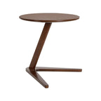 Table d'appoint ronde en bois abstrait style milieu du siècle
