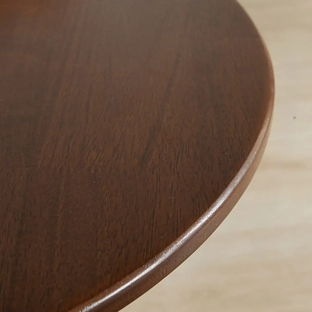Table d'appoint ronde en bois abstrait style milieu du siècle
