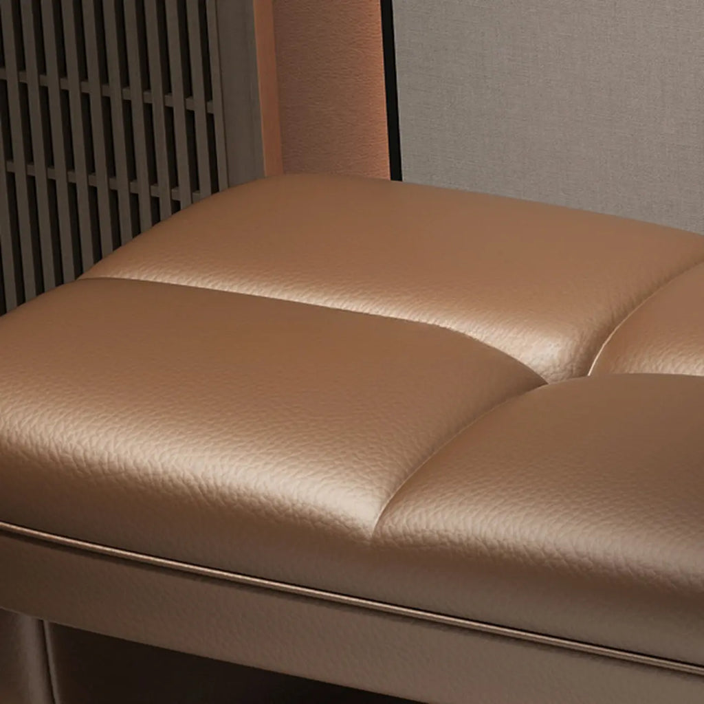 Banc d'entrée moderne rembourré, de couleur unie, avec rangement